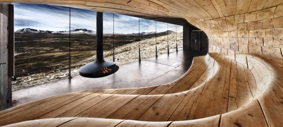 Pavillon aus massivem Kiefernholz in Norwegen