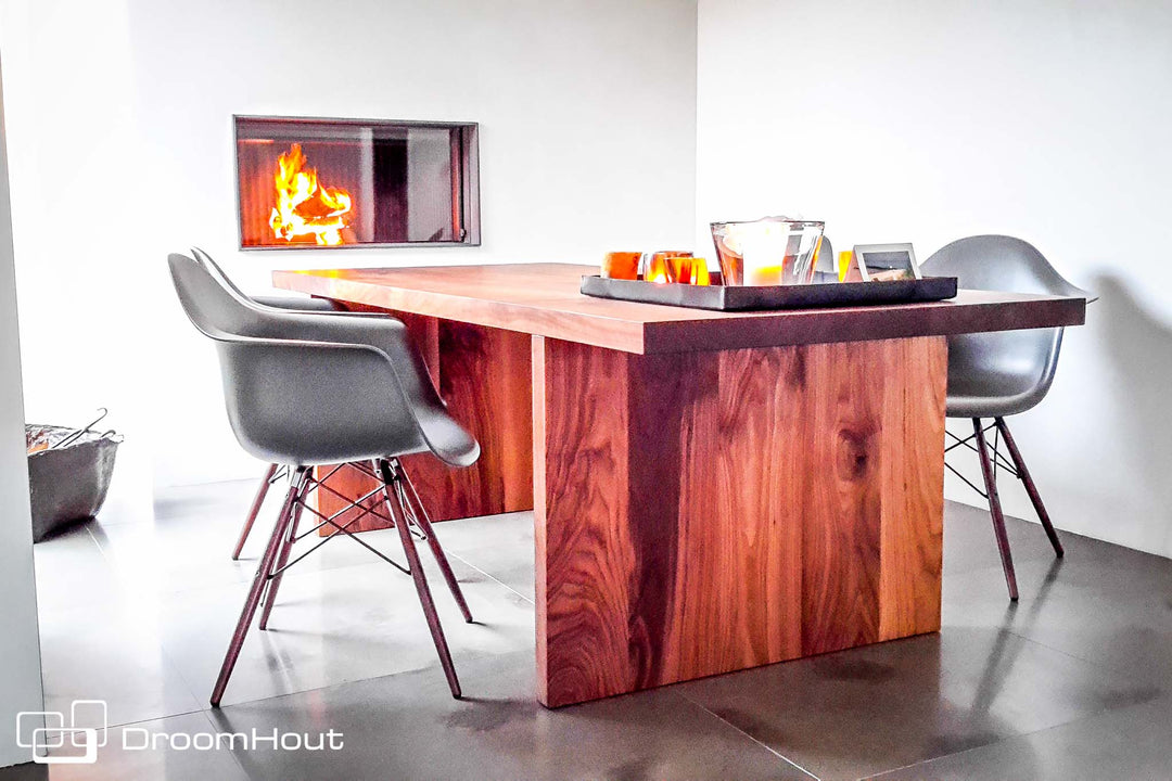 Tafel op maat van Amerikaans notenhout