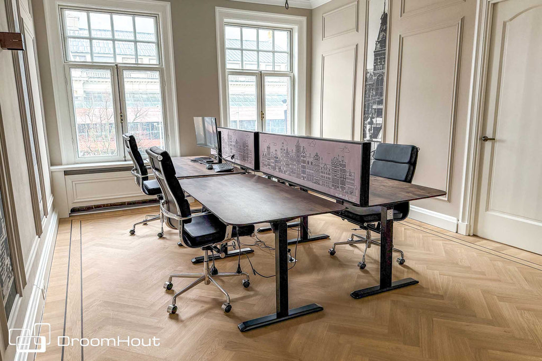 DroomHout zit-sta bureau Flow