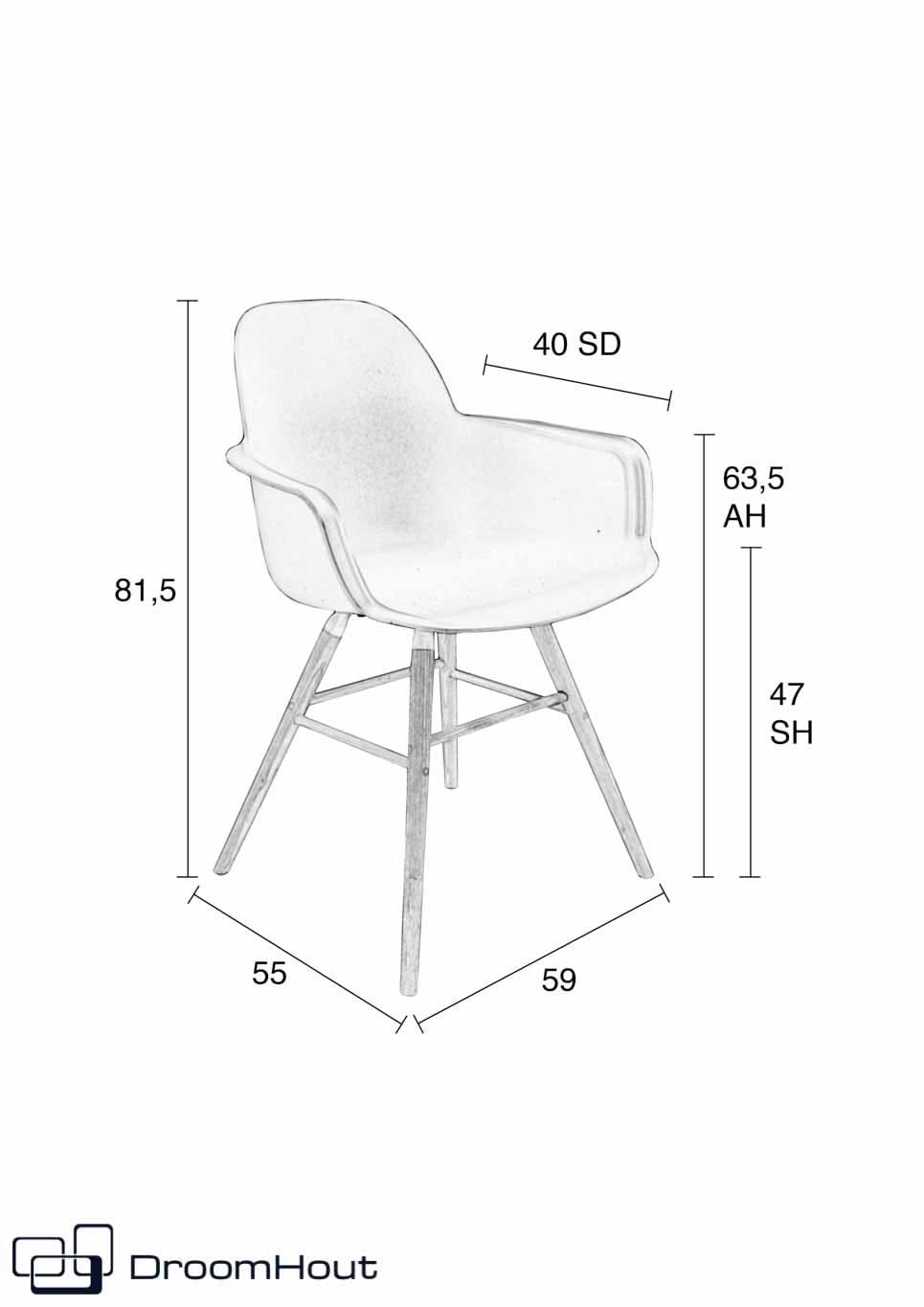 Stoel Zuiver Albert Kuip armchair all black (set van 2) aanbieding