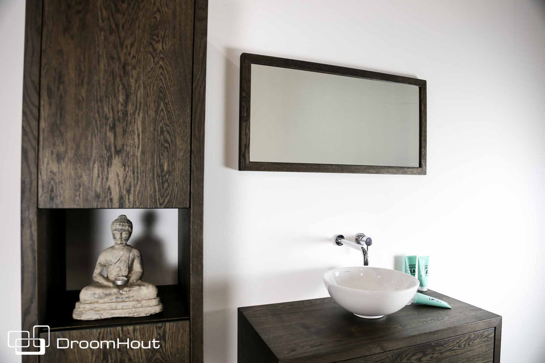 Badkamerspiegel eiken charcoal DroomHout Spa