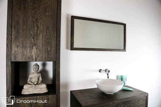 Badkamerspiegel eiken charcoal DroomHout Spa