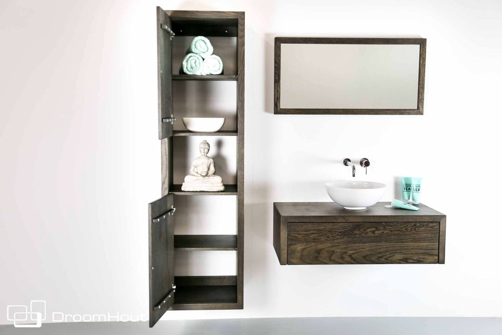 Badkamerspiegel eiken charcoal DroomHout Spa