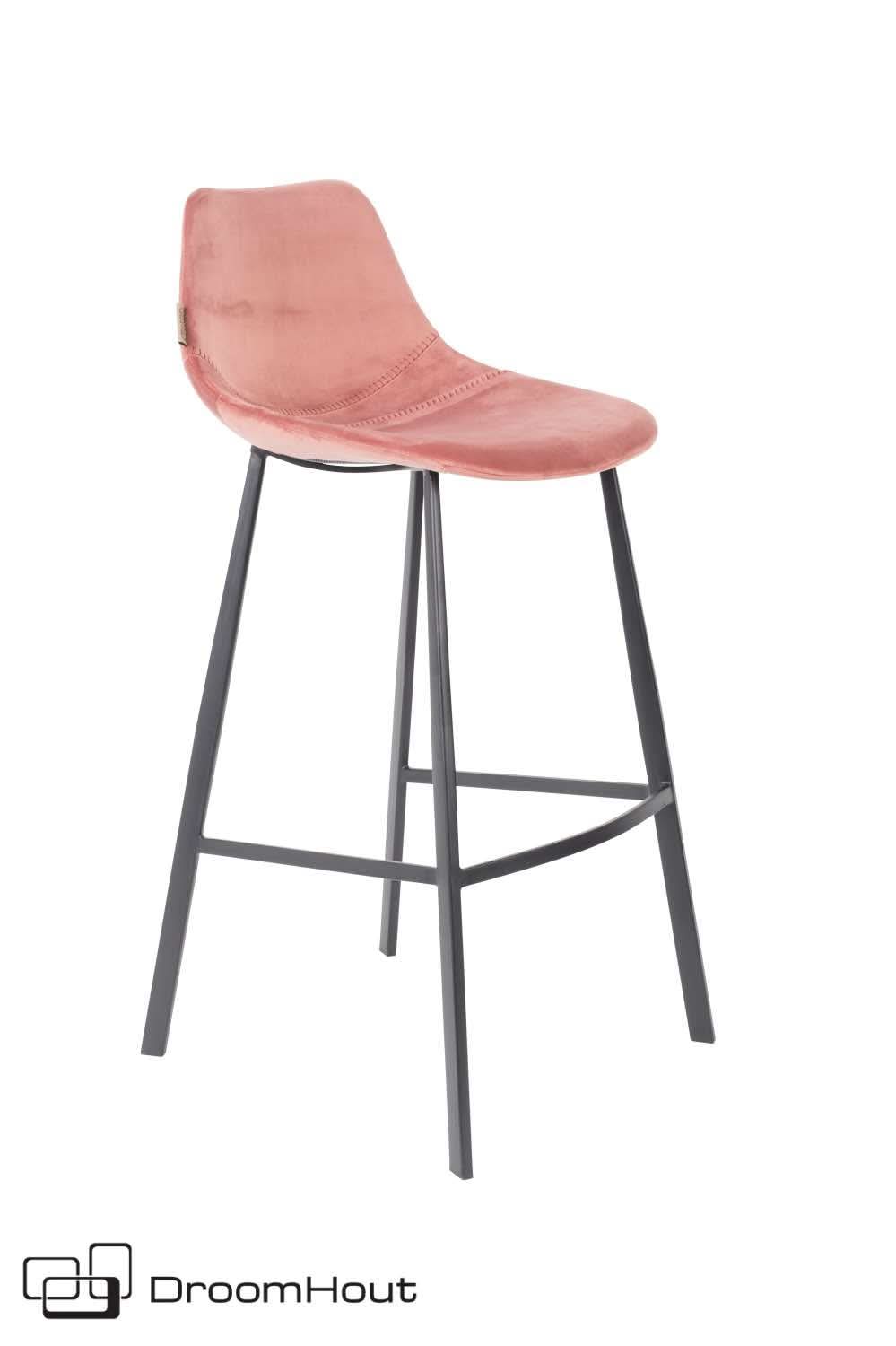Barkruk Dutchbone Franky Velvet DroomHout