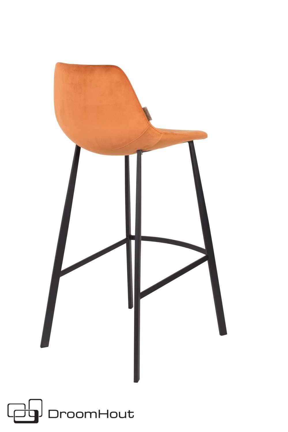 Barkruk Dutchbone Franky Velvet DroomHout