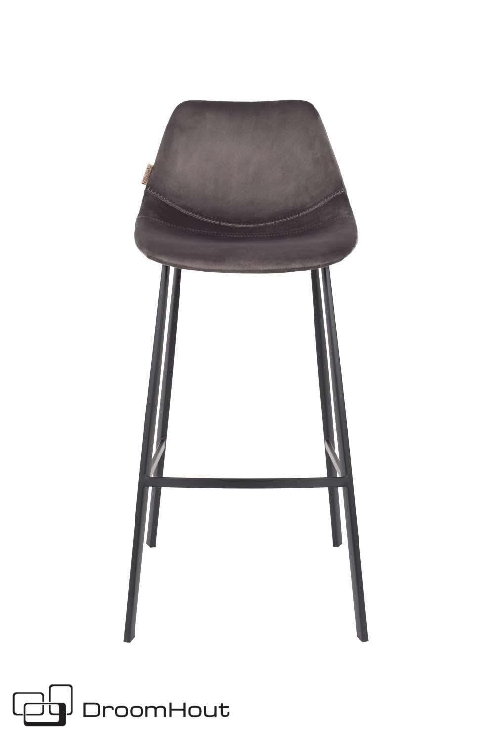 Barkruk Dutchbone Franky Velvet DroomHout