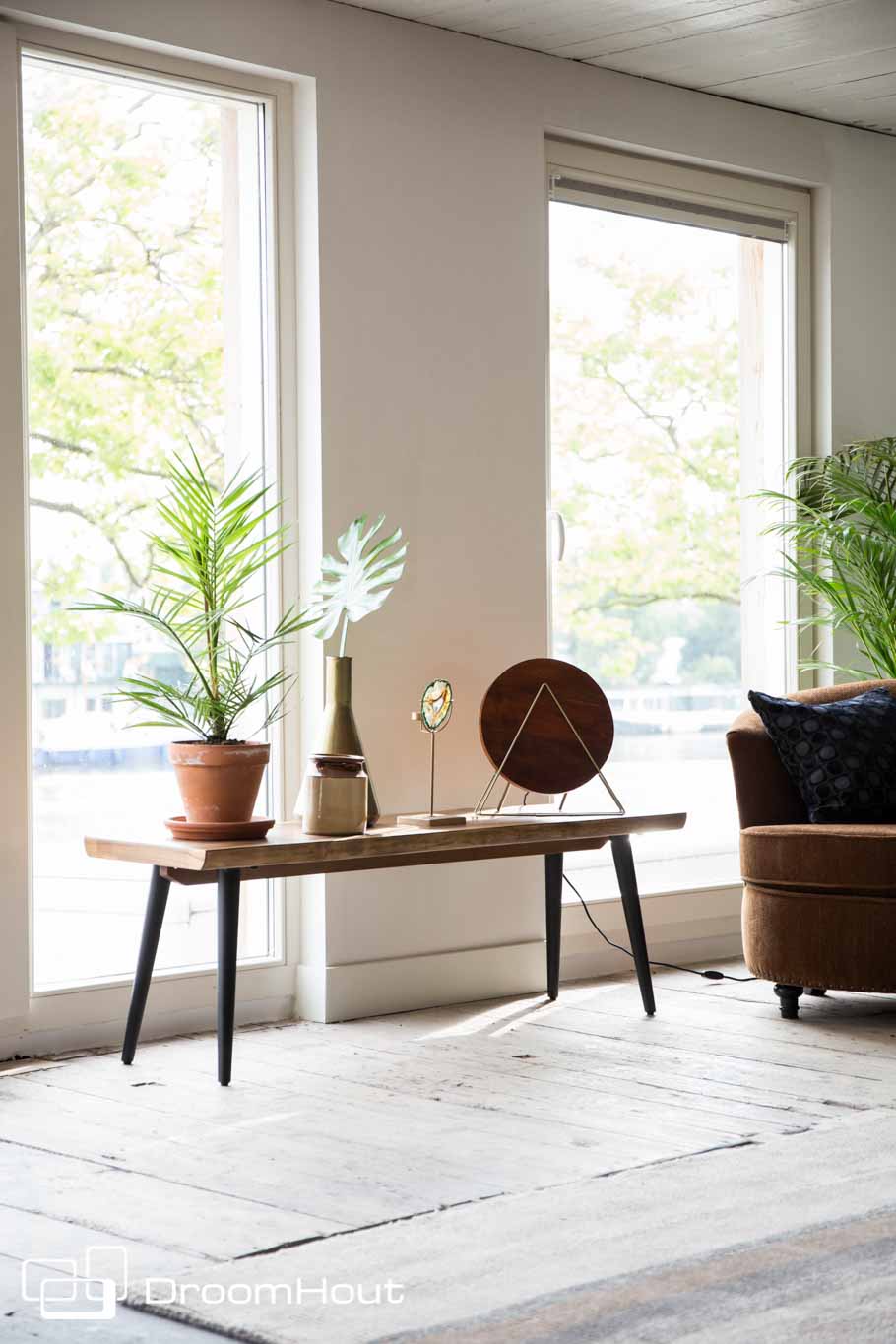Eettafel noten Dutchbone Alagon (ook met eetkamerbank)