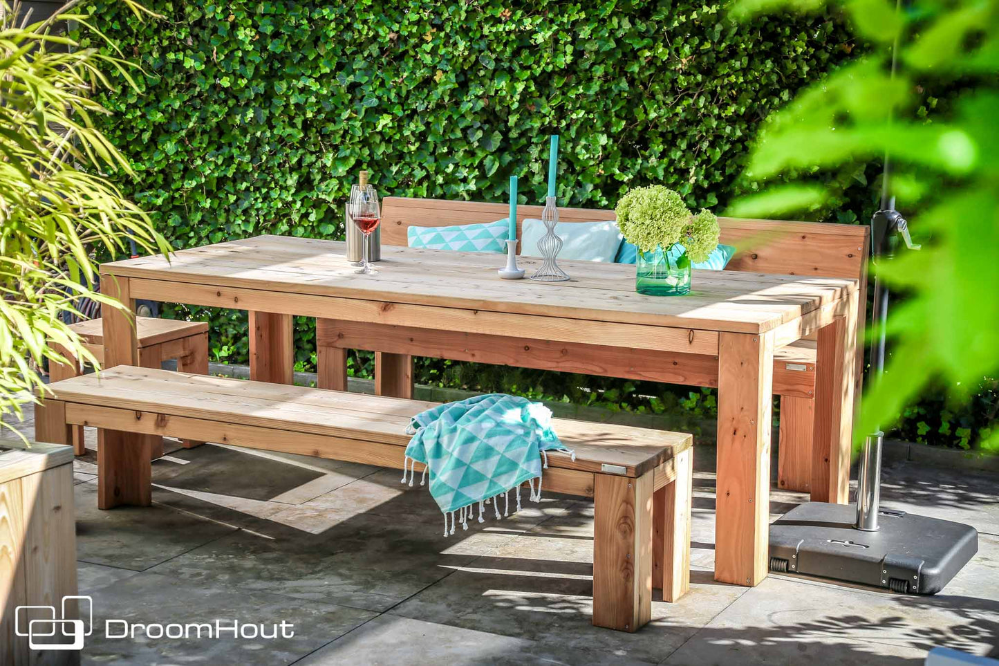 Tuintafel DroomHout Gubbio (ook met bank leverbaar)