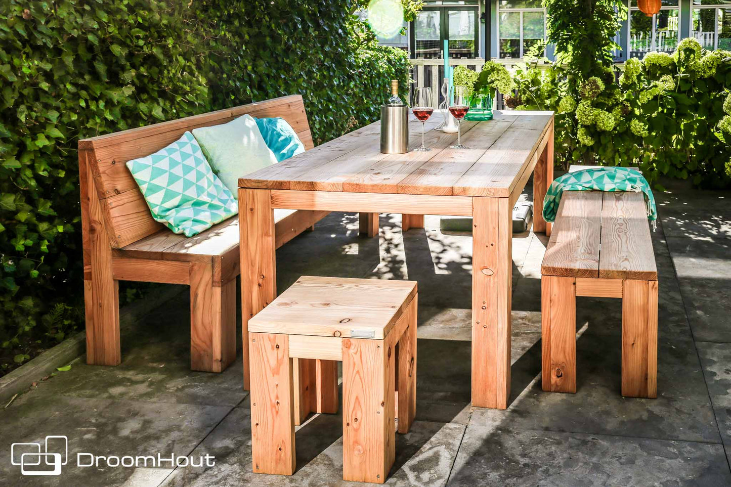 Tuintafel DroomHout Gubbio (ook met bank leverbaar)