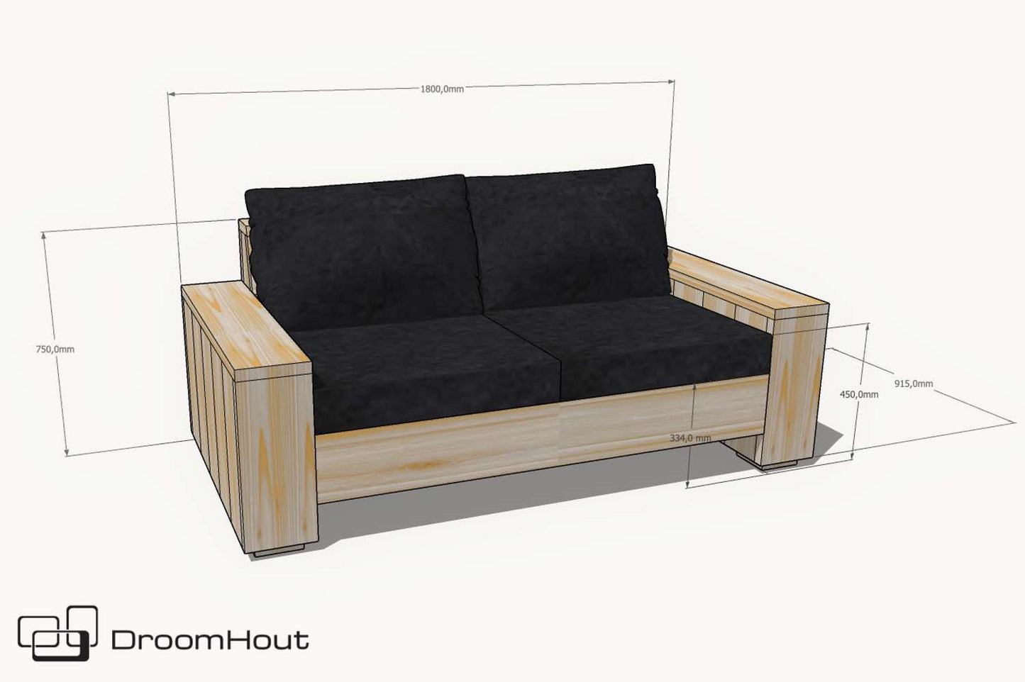 Loungebank Siena 2-zits\