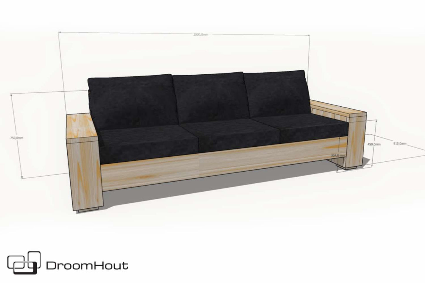 Loungebank Siena 3-zits