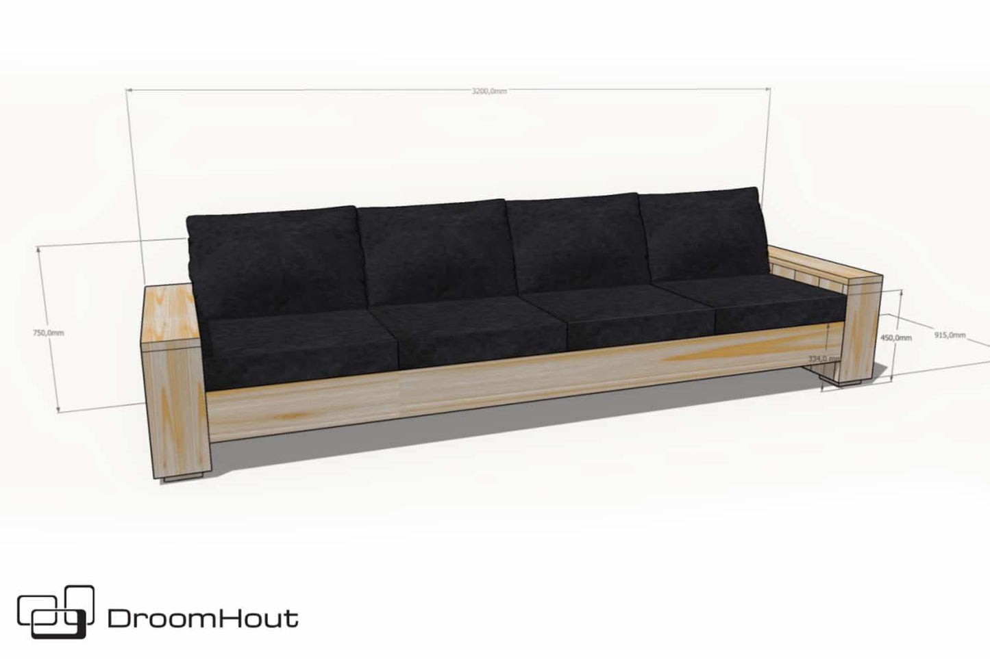 Loungebank Siena 4-zits