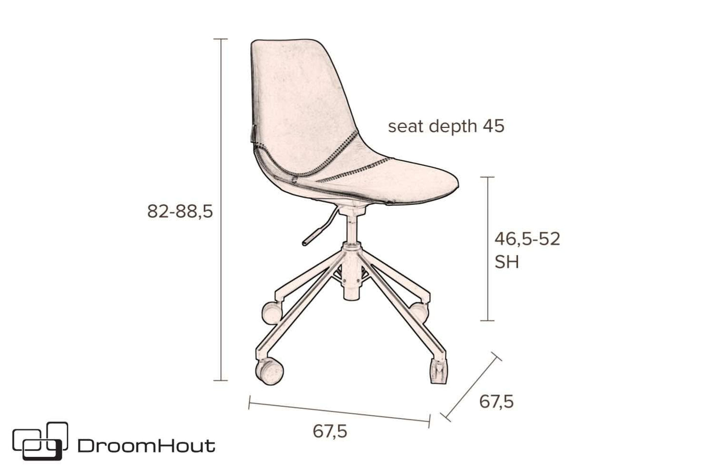 Bureaustoel Dutchbone Franky Office Chair LL