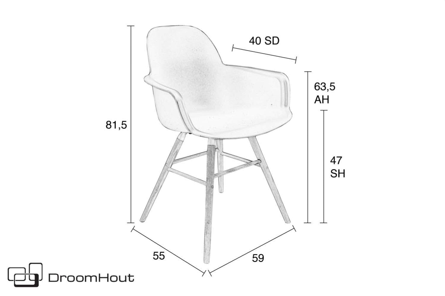 Stoel Zuiver Albert Kuip armchair (per 2)