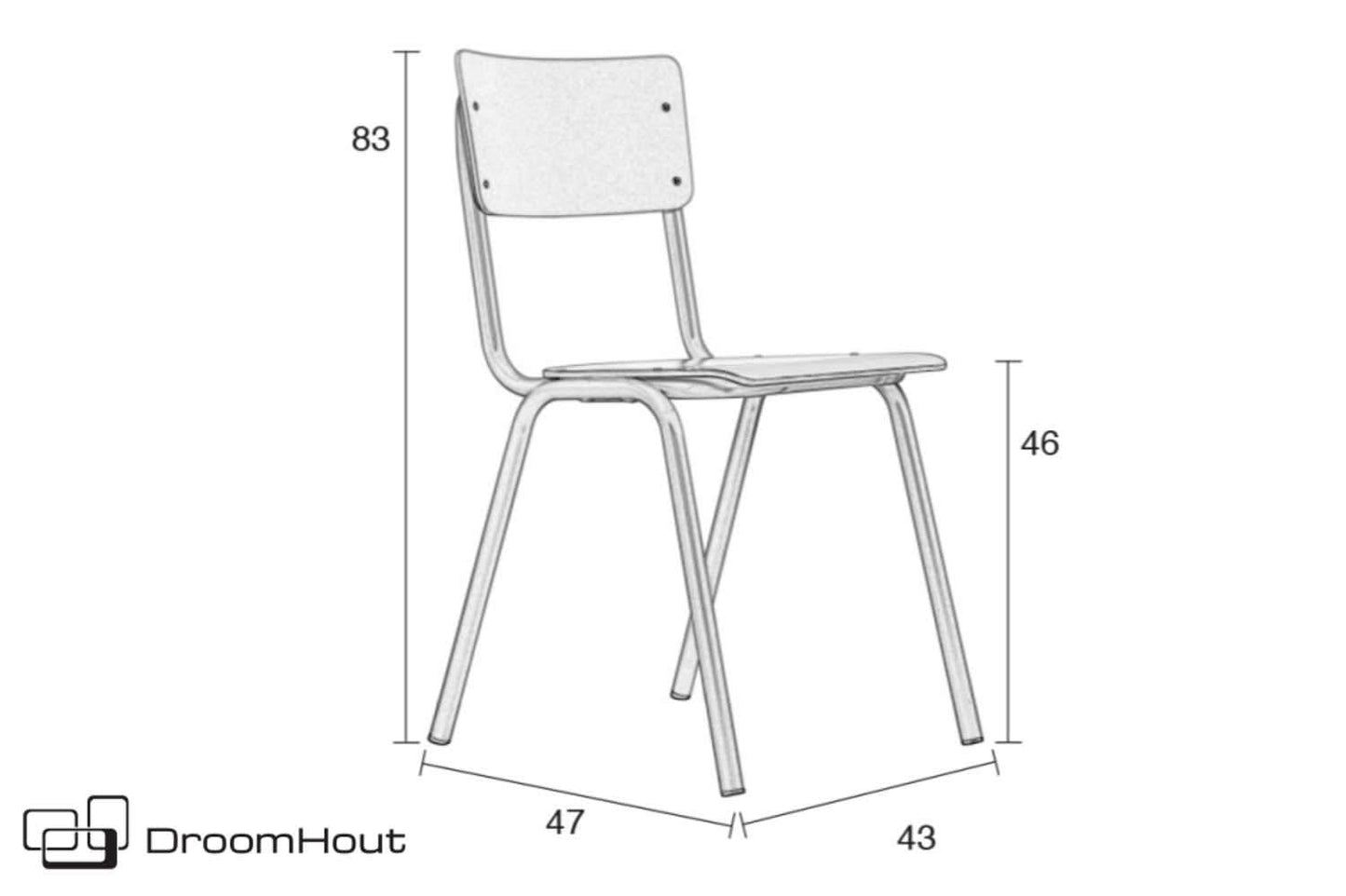 Stoel Zuiver Back to school mat (per set van 4)