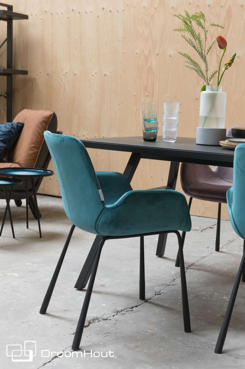 Stoel Zuiver Brit Velvet (per 2)