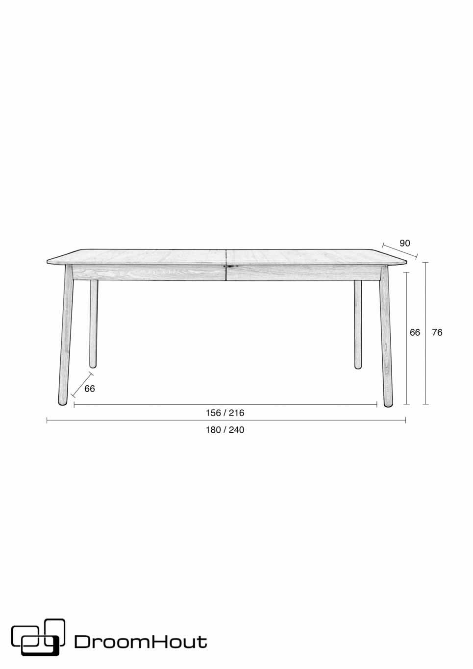 Eettafel Zuiver Glimps uitschuifbaar