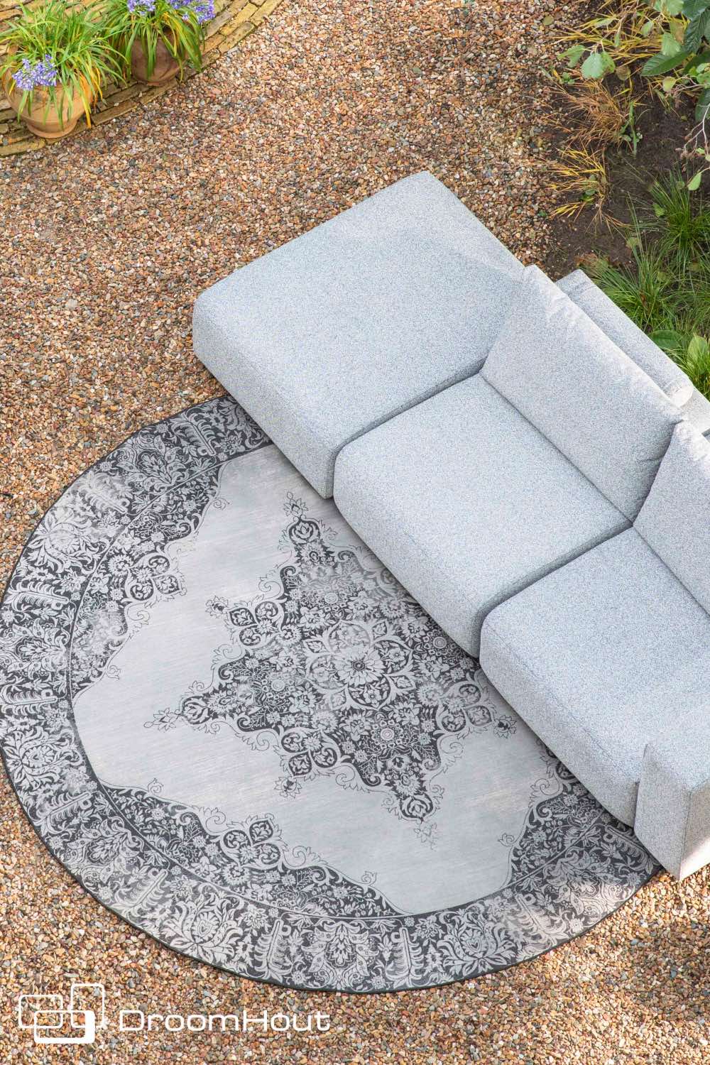 Buiten vloerkleed Zuiver Coventry rond