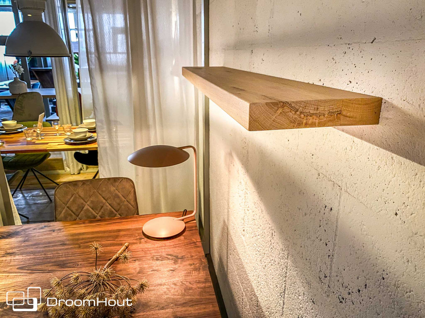 Wandplank massief eiken