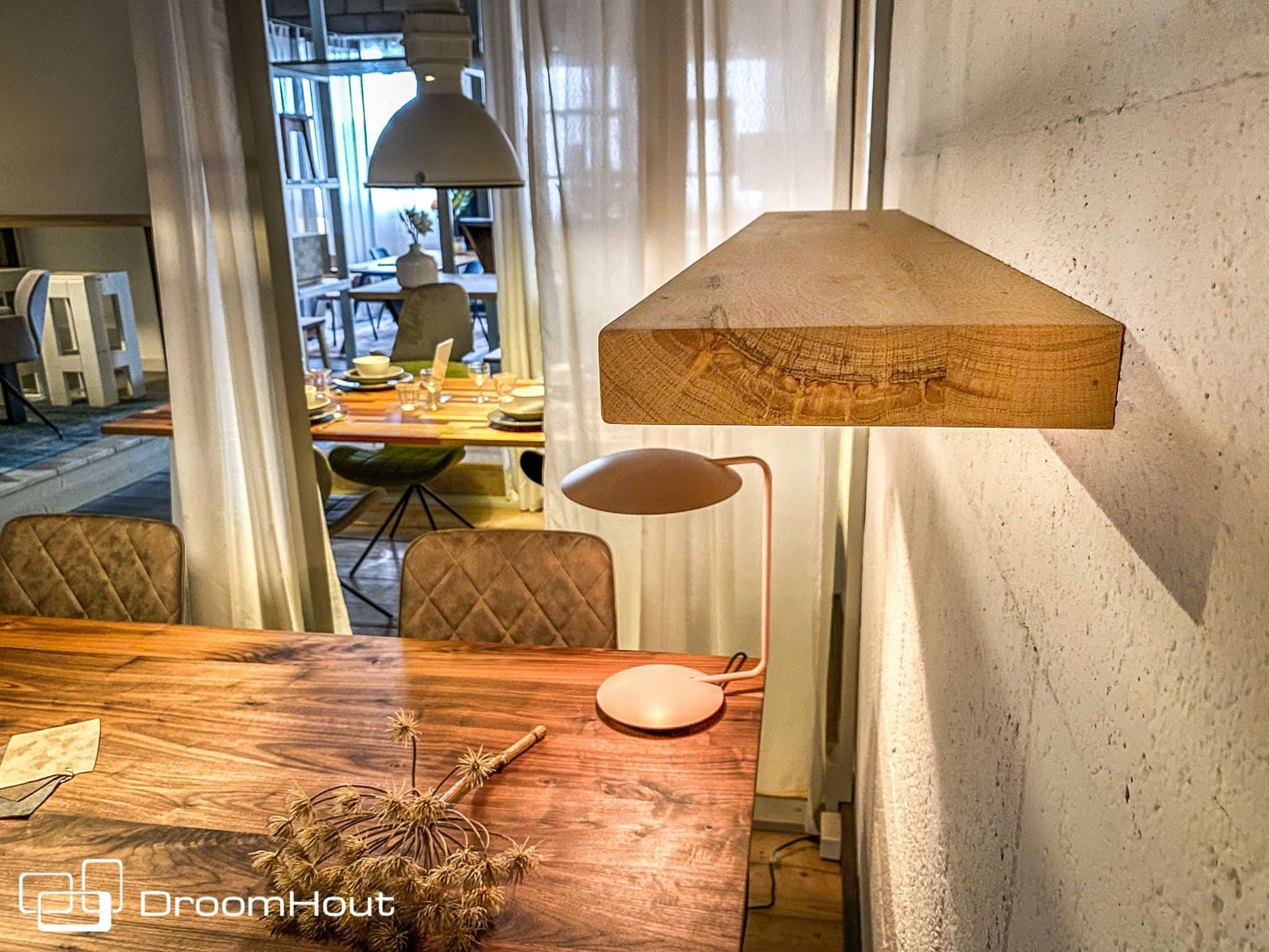 Wandplank massief eiken