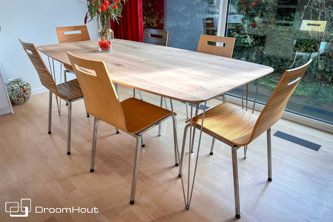 Tafel op maat Deens ovaal blank eiken