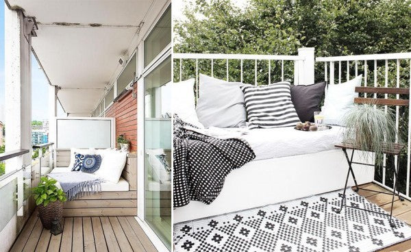 Loungeset op balkon