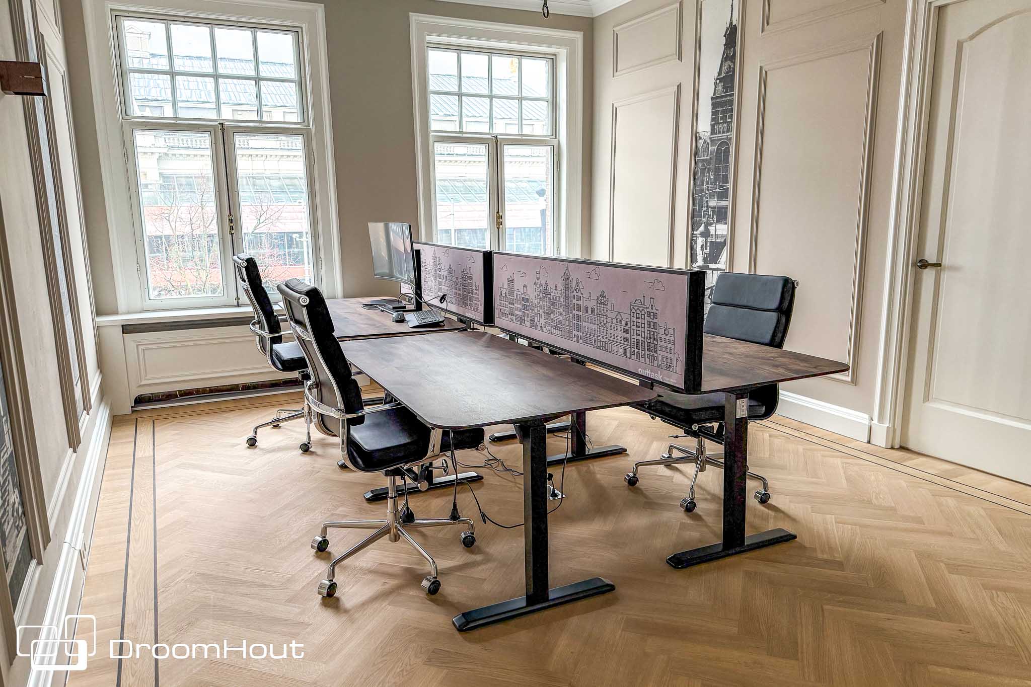DroomHout zit-sta bureau Flow