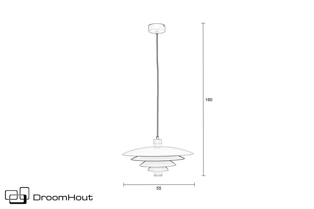 Cole hanglamp van Zuiver in beige met gelaagde metalen kap