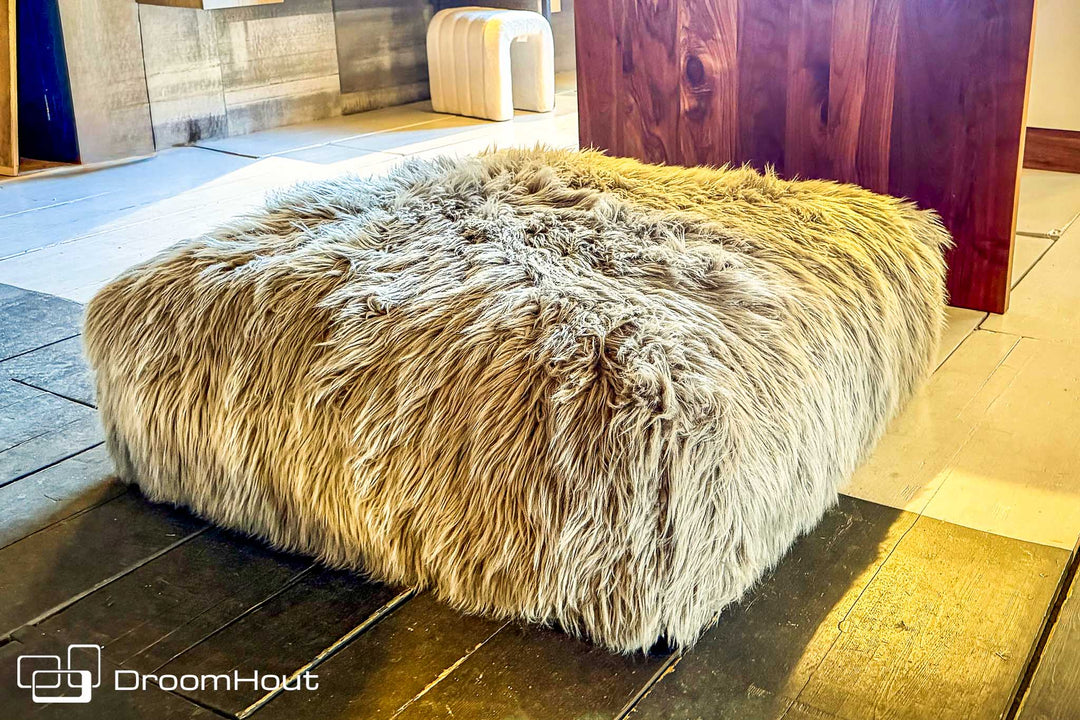 Hocker Vetsak sofa seat XL flokati grey - laatste showroommodel