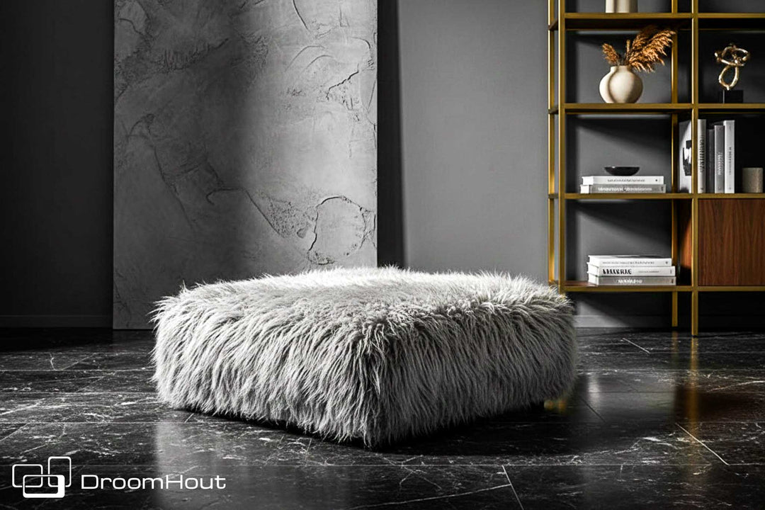 Hocker Vetsak sofa seat XL flokati grey - laatste showroommodel