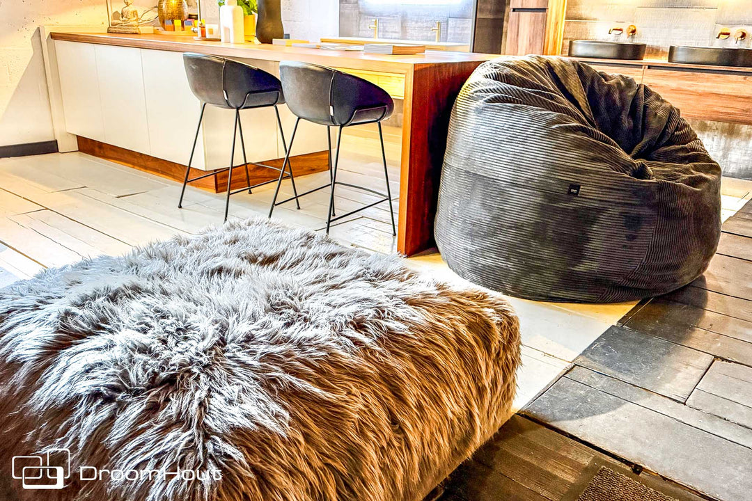 Hocker Vetsak sofa seat XL flokati grey - laatste showroommodel