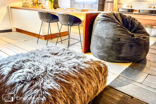 Hocker Vetsak sofa seat XL flokati grey - laatste showroommodel