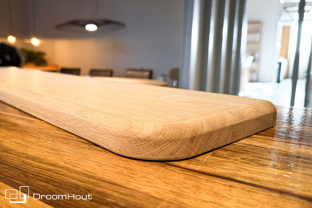 Houten wandplank  (ronde rand, ronde hoek)