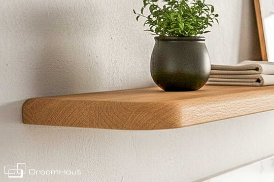 Houten wandplank  (ronde rand, ronde hoek)