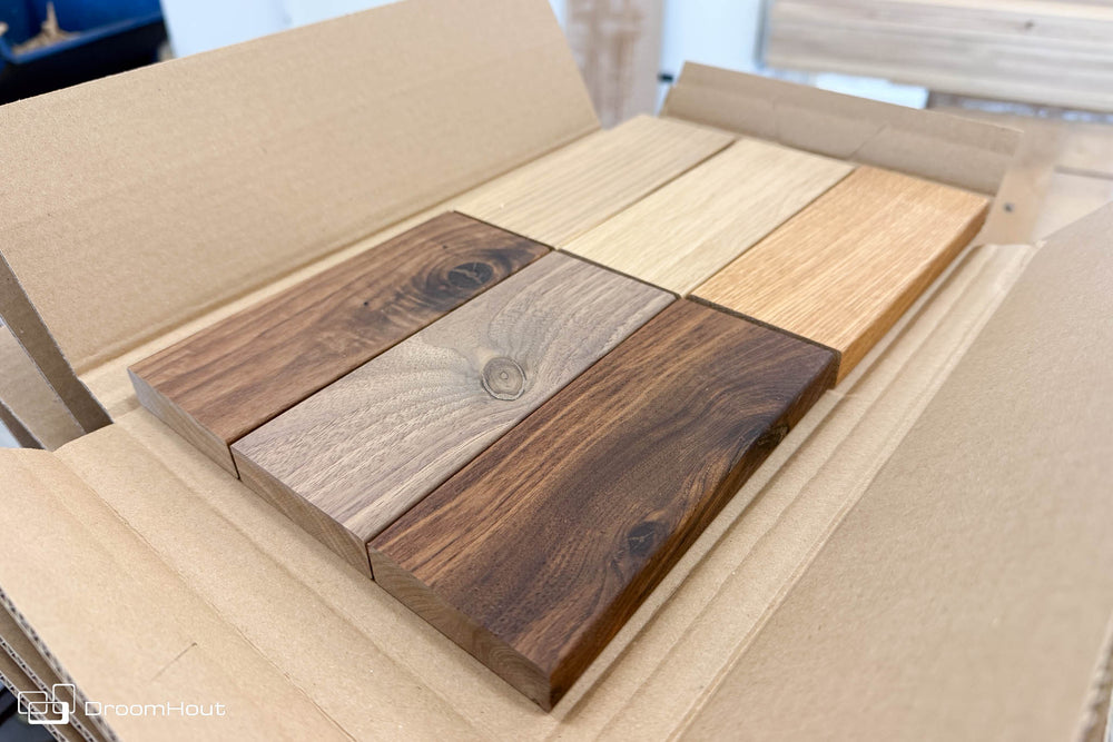 DroomHout sample box - zes kleuren