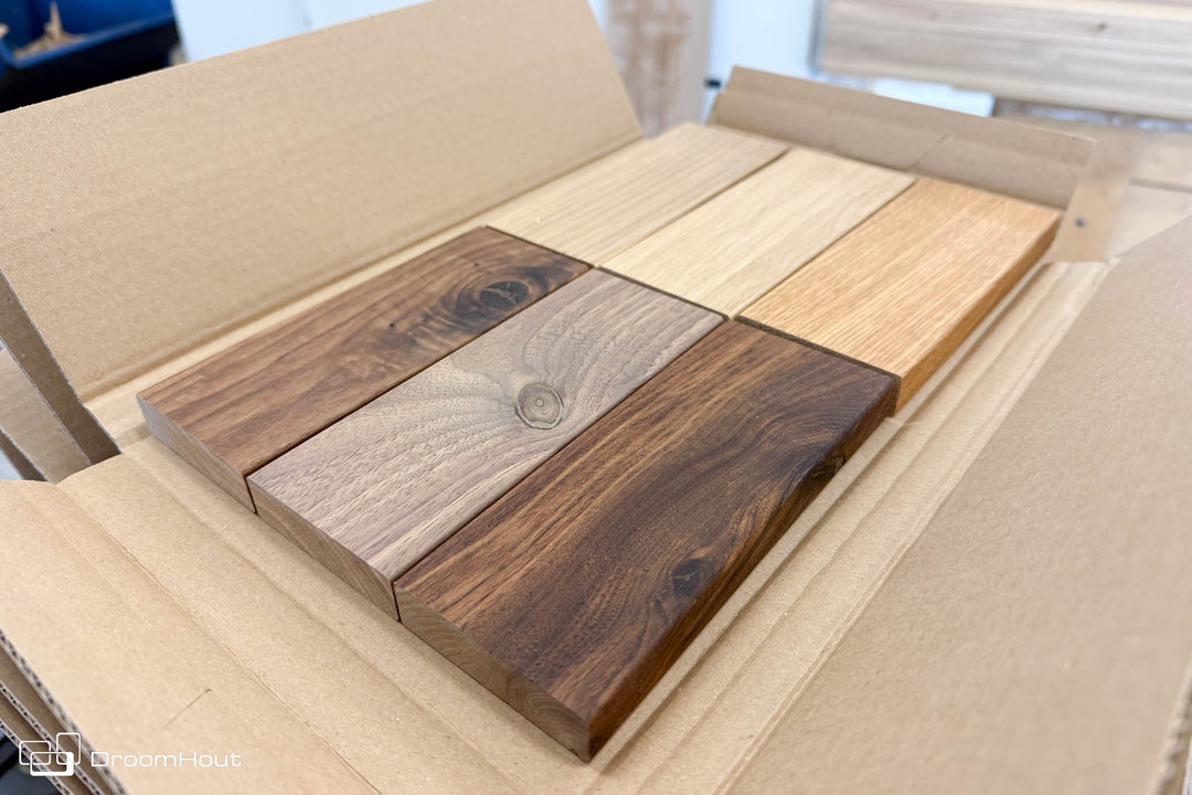 DroomHout sample box - zes kleuren