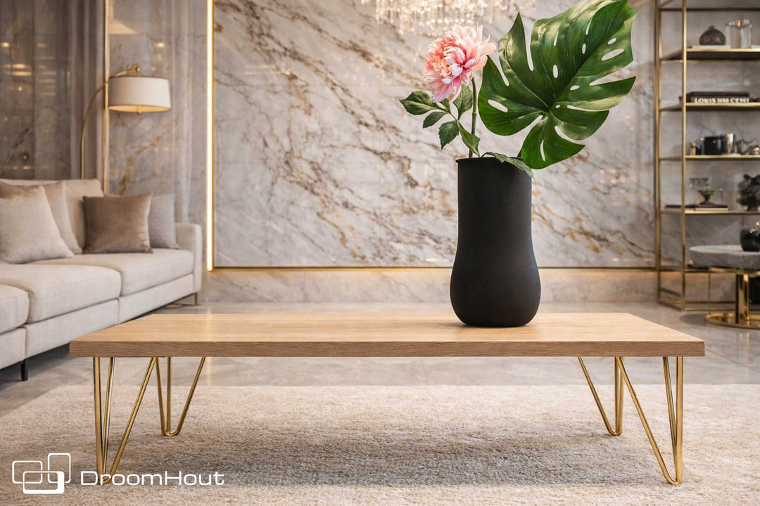 Hairpin-Couchtisch aus Eiche