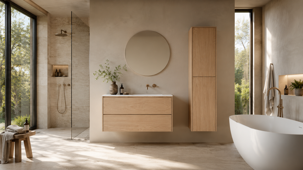 Badezimmerschrank aus Holz Spa and Breeze
