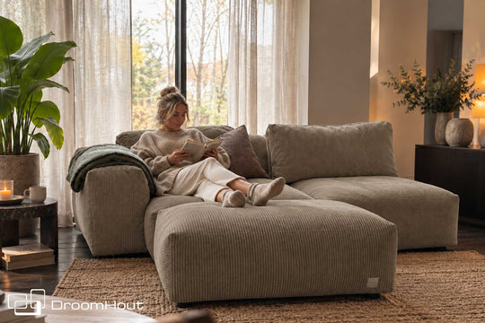 Vetsak sofa seat small Cord Velour Khaki aanbieding