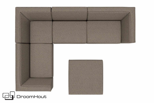 Chill loungeset Bubalou 6-zits hoek + hocker DroomHout