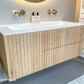 Houtenbadkamermeubel blank eiken latten DroomHout Immaculate