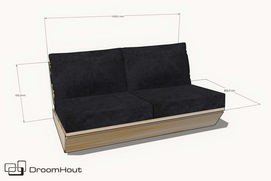 Loungeset Montecastelli - 2-zits loungebank + hocker voordeelset