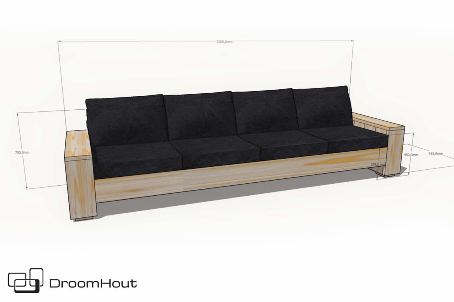 Loungebank Siena 4-zits
