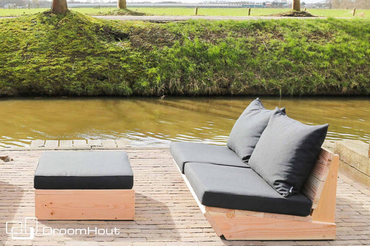 Loungeset Montecastelli - 2-zits loungebank + hocker voordeelset