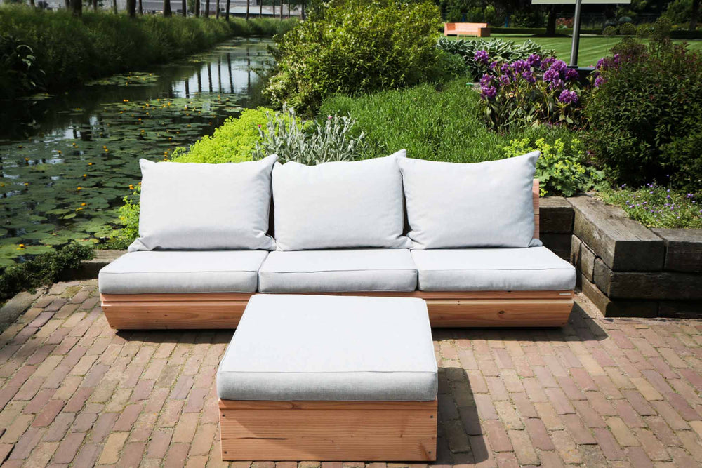 Loungeset Montecastelli - 3-zits loungebank + hocker voordeelset