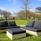 Loungeset Montecastelli - 4-zits hoekbank + hocker + hoektafel voordeelset