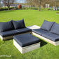 Loungeset Montecastelli - 4-zits hoekbank + hocker + hoektafel voordeelset