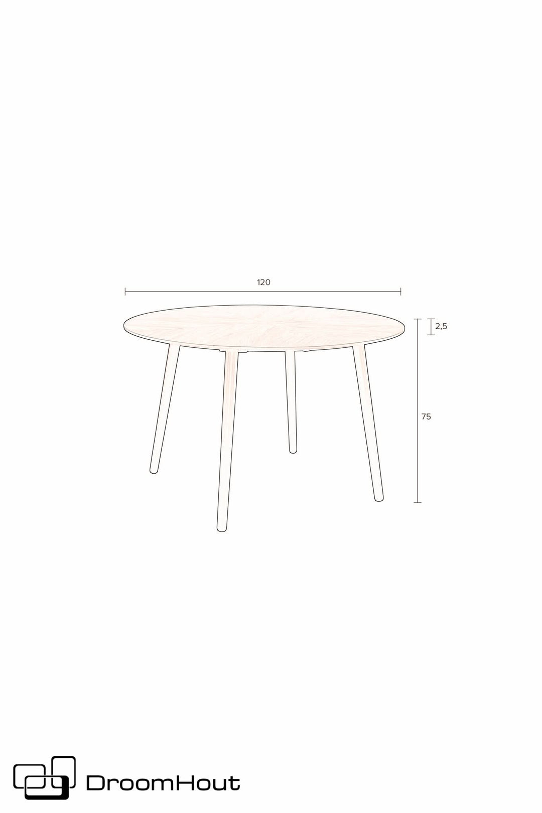 Ronde eettafel noten Dutchbone Clover