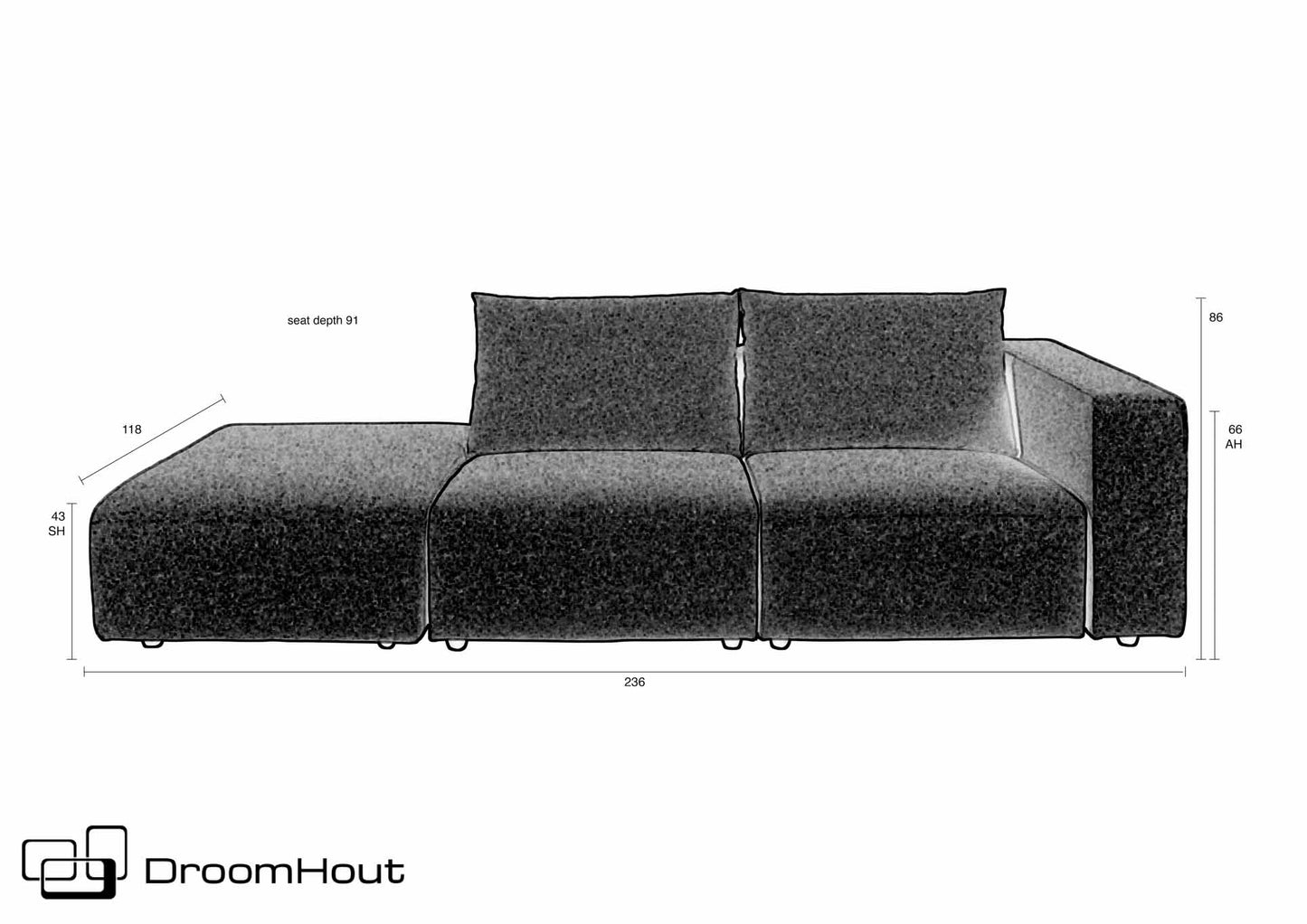 Sofa outdoor Zuiver Breeze 3-zits