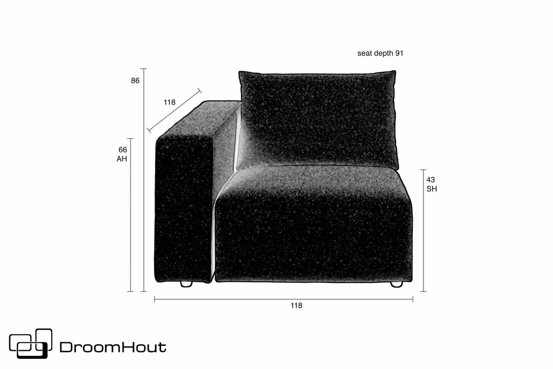 Outdoor sofa element Breeze